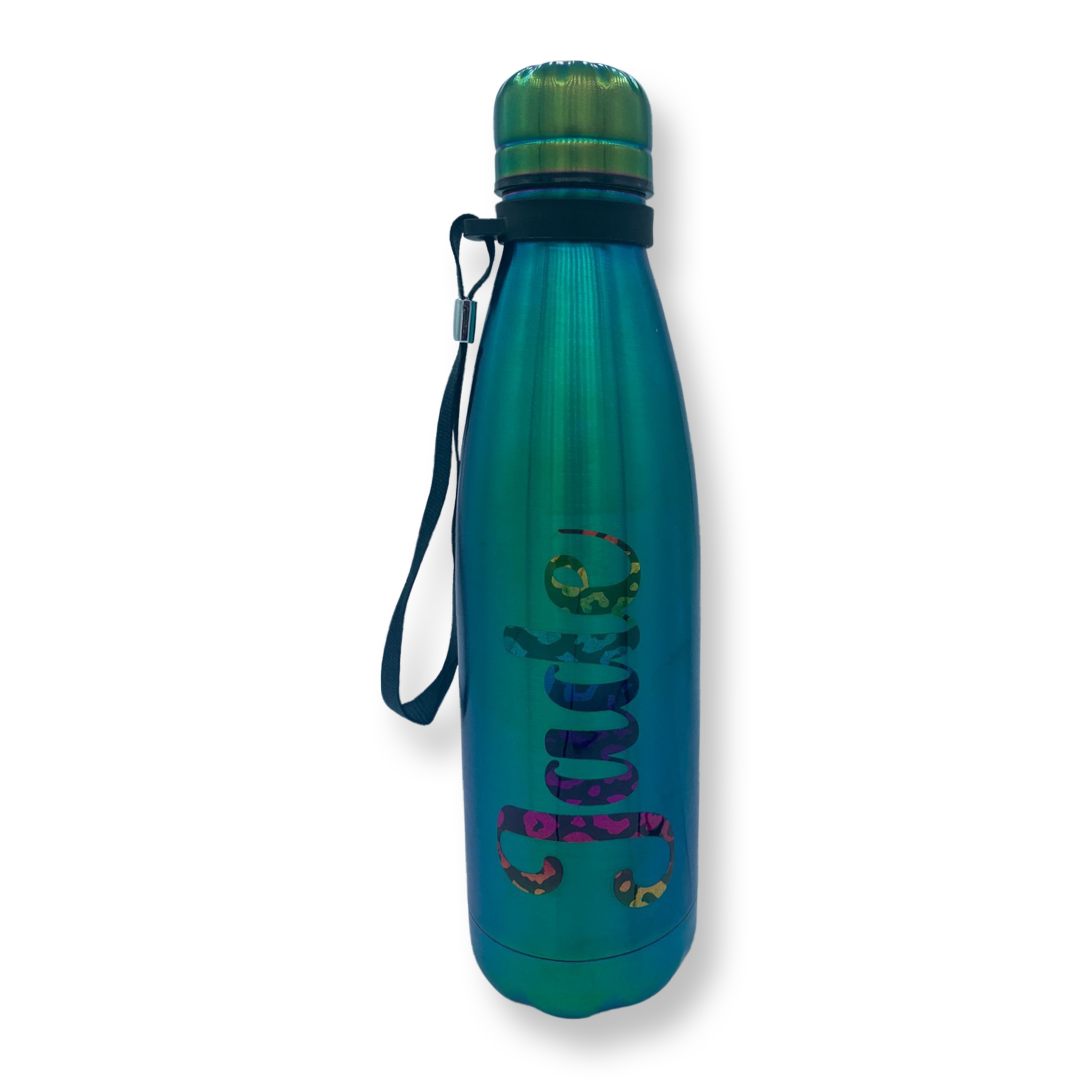 Shimmer 500ml double walled water bottle personalise with your name on both sides of bottle