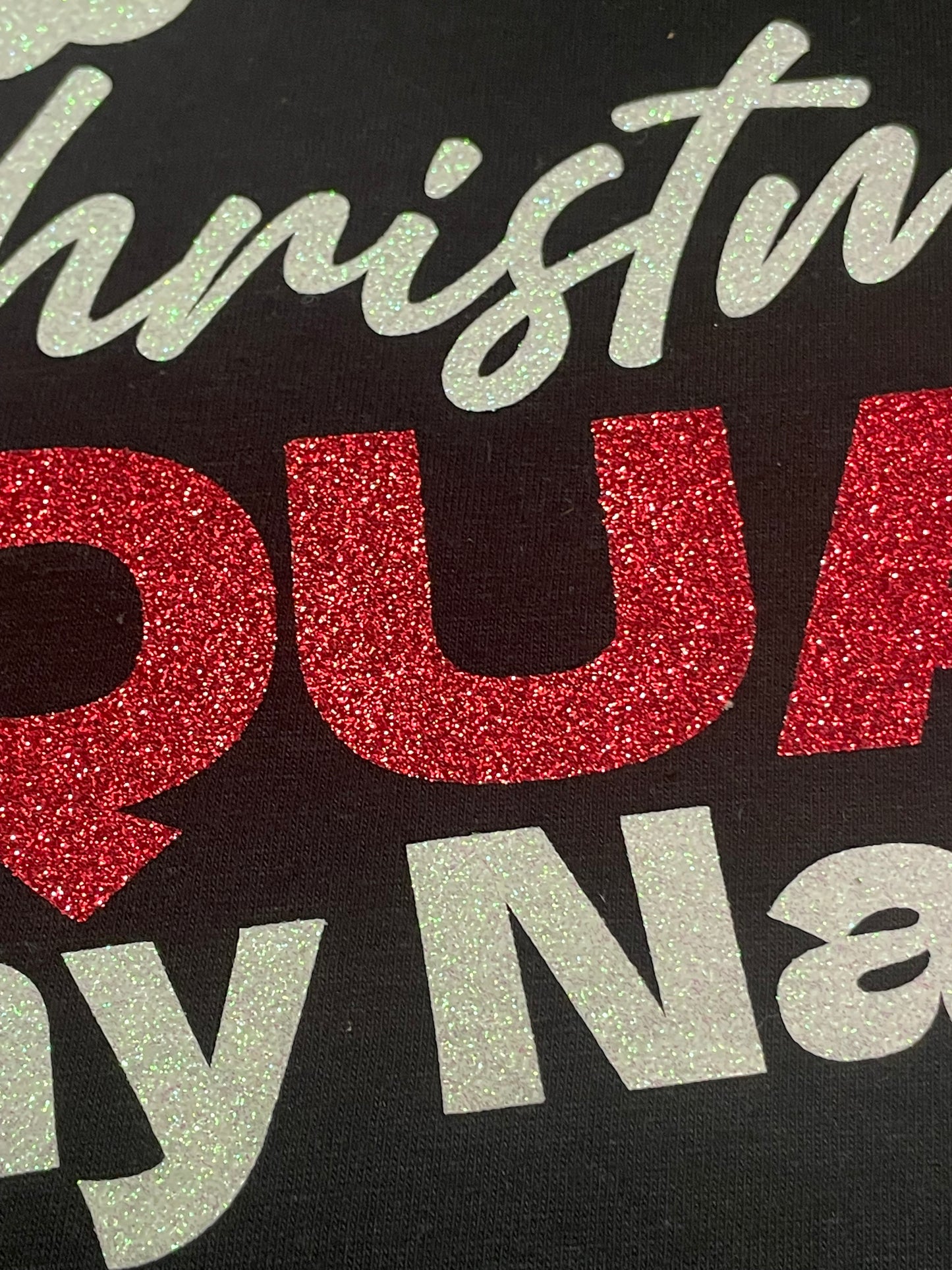 Christmas squad Glitter any name sweatshirt