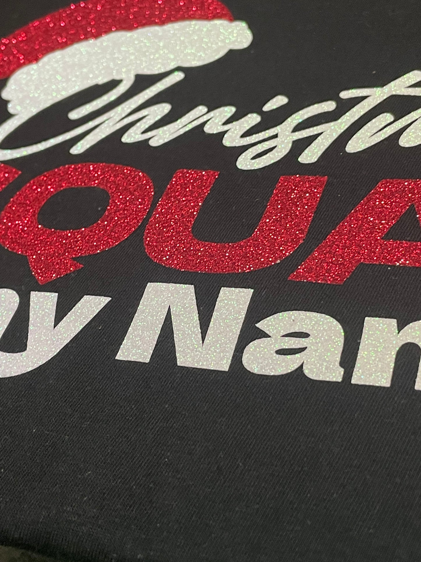 Christmas squad Glitter any name sweatshirt