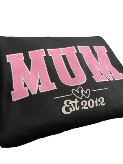 MUM glitter print t-shirt