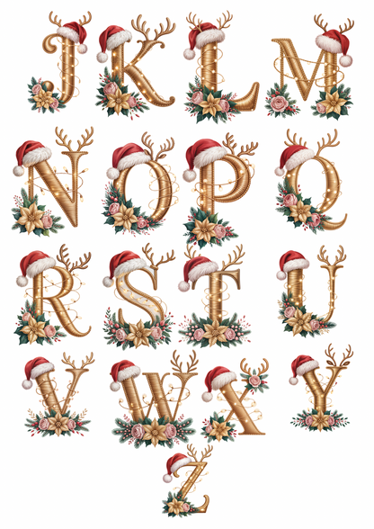 Christmas ornament gold letter custom with any name & initial