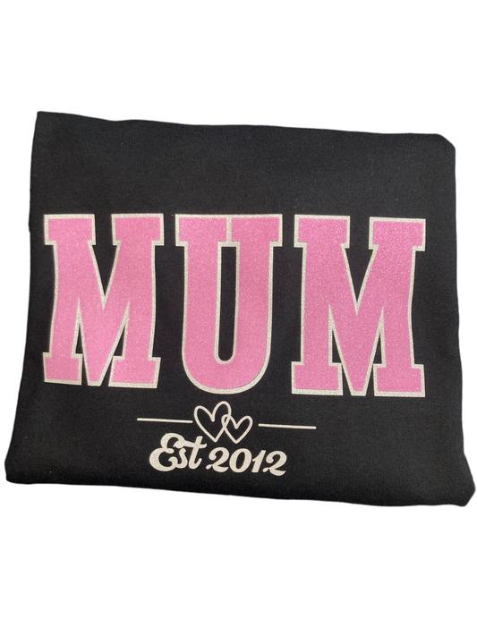 MUM glitter print sweatshirt