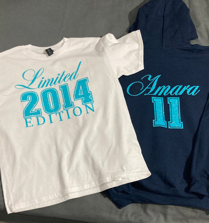 Limited Edition any year birthday T-shirt