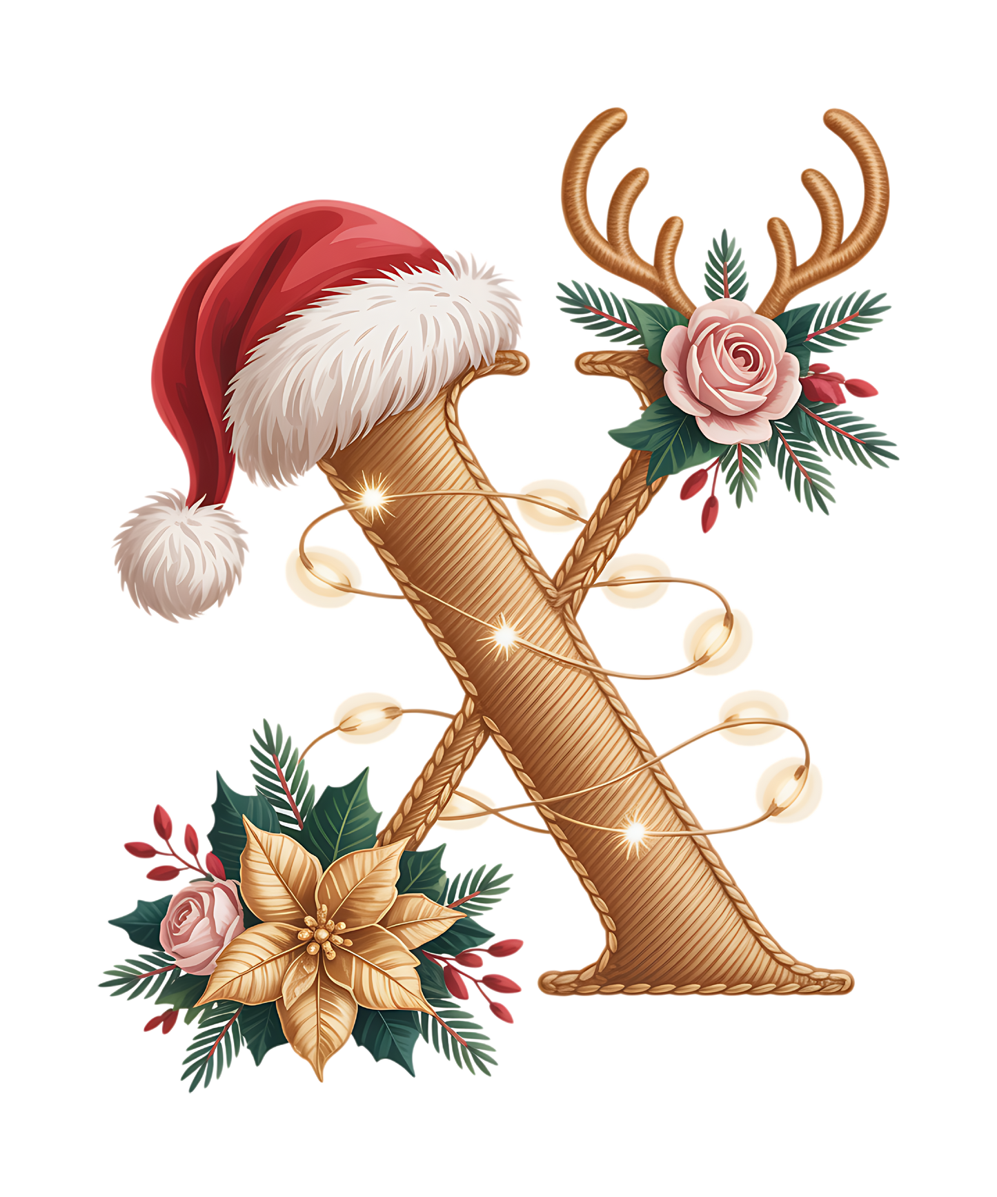 Christmas ornament gold letter custom with any name & initial