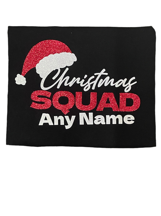Christmas squad Glitter any name sweatshirt