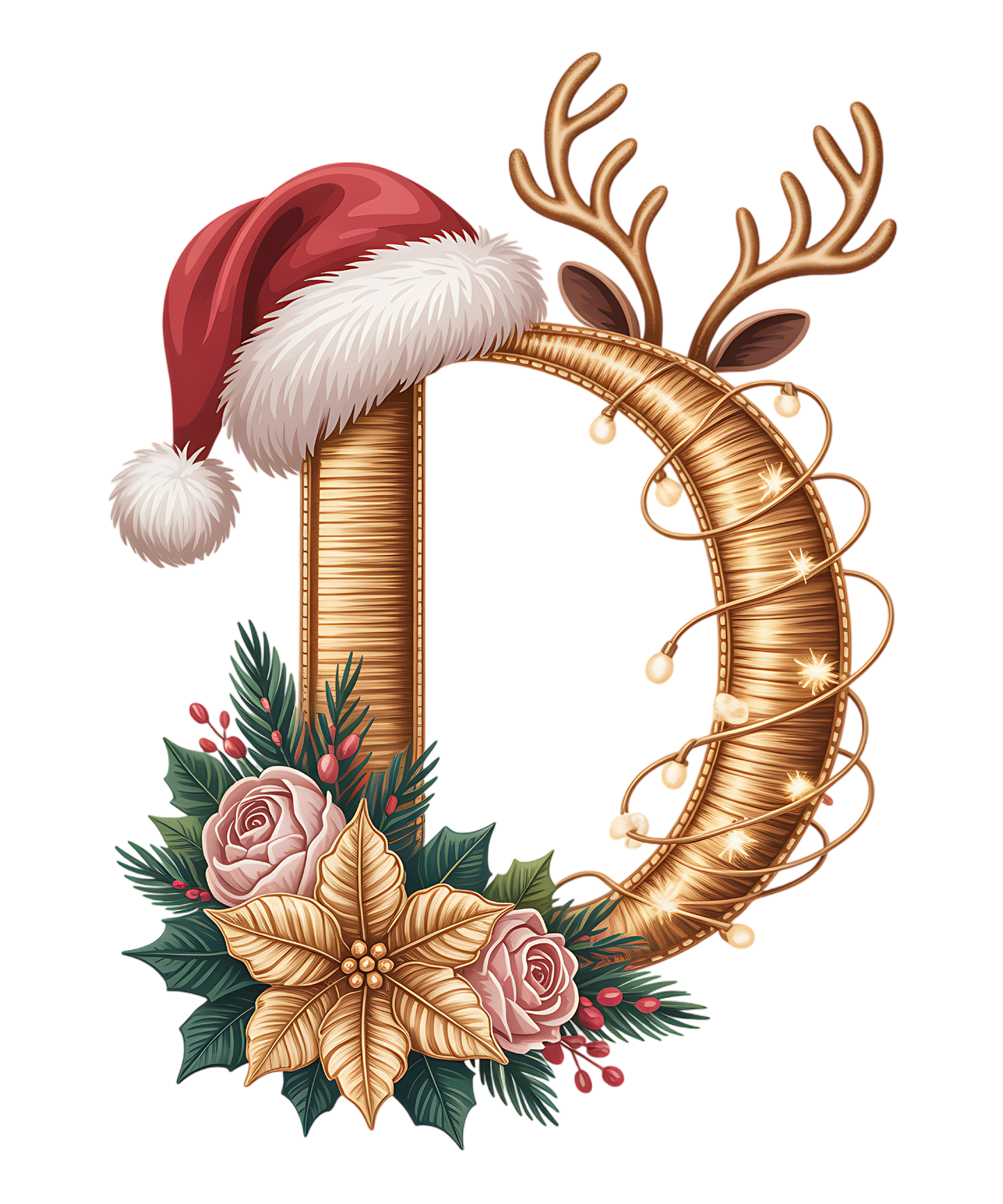 Christmas ornament gold letter custom with any name & initial