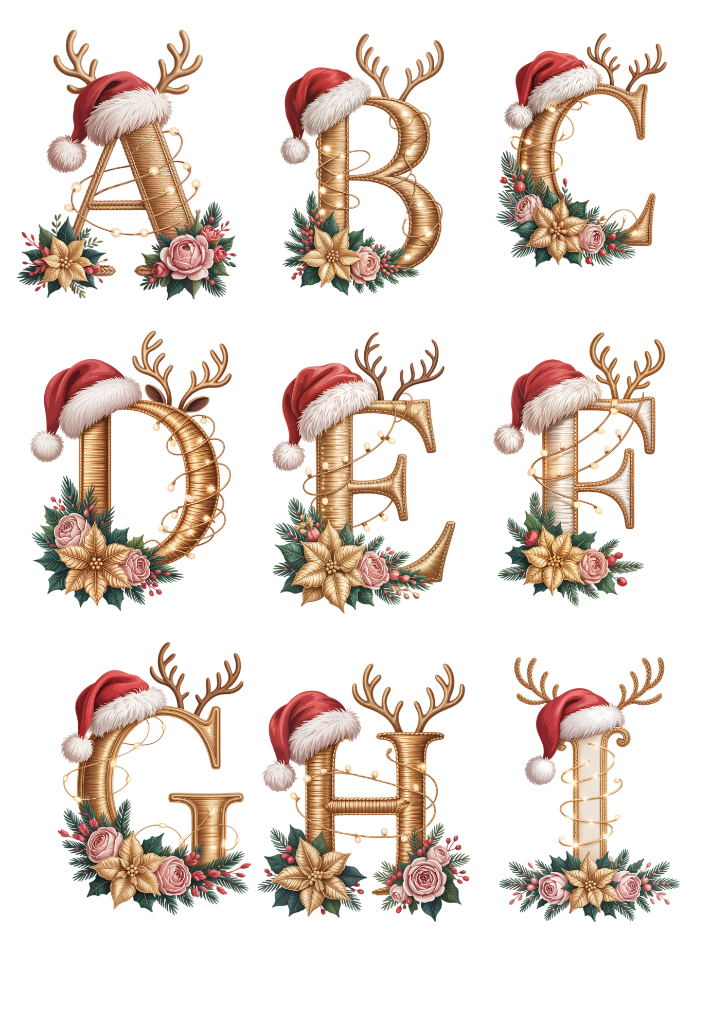 Christmas ornament gold letter custom with any name & initial