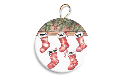 Our first Christmas as a family of….any number , customise each stocking with any name