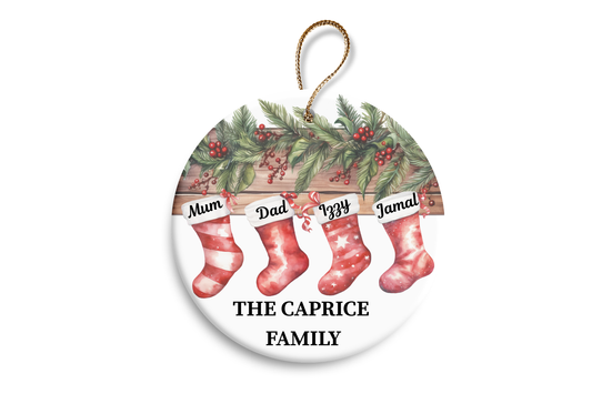 Our first Christmas as a family of….any number , customise each stocking with any name