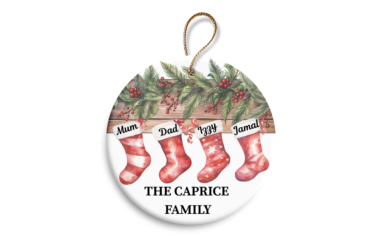 Our first Christmas as a family of….any number , customise each stocking with any name