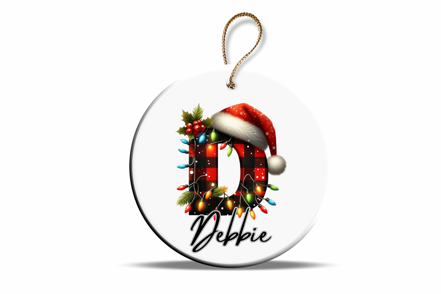 Christmas tartan alphabet custom with any name & initial