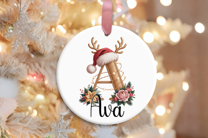 Christmas ornament gold letter custom with any name & initial