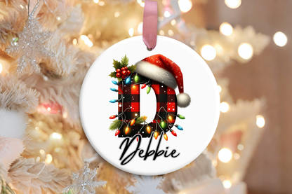 Christmas tartan alphabet custom with any name & initial